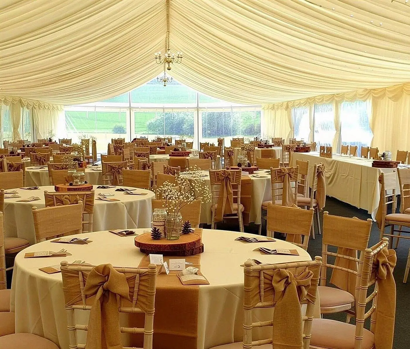 Wedding marquee with linings